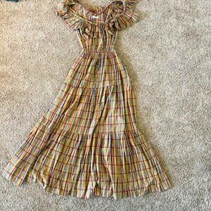 Doen Plaid Print Long Dress